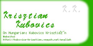 krisztian kubovics business card